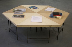 'Shodhan Hex Table' (2015), Colin Lindsay. 'Building Echoes' (2015), Interview Room 11, Edinburgh. Photo: Colin Lindsay